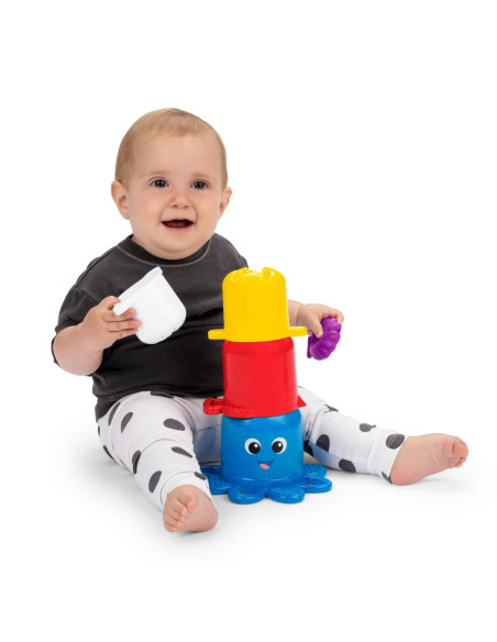 BB-13145,Baby Einstein - Set de pahare senzoriale pentru stivuire si scurgere, "Ocean Explorers Opuss"
