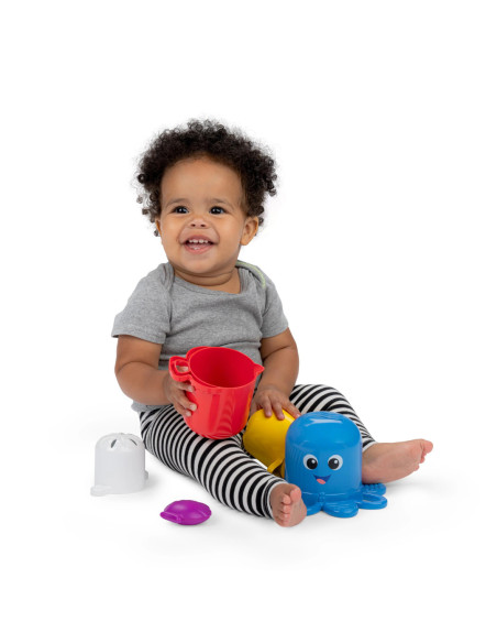 BB-13145,Baby Einstein - Set de pahare senzoriale pentru stivuire si scurgere, "Ocean Explorers Opuss"