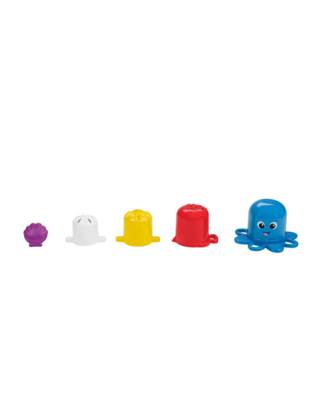 BB-13145,Baby Einstein - Set de pahare senzoriale pentru stivuire si scurgere, "Ocean Explorers Opuss"