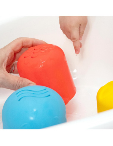 BB-13145,Baby Einstein - Set de pahare senzoriale pentru stivuire si scurgere, "Ocean Explorers Opuss"