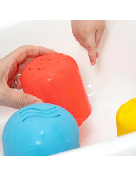 BB-13145,Baby Einstein - Set de pahare senzoriale pentru stivuire si scurgere, "Ocean Explorers Opuss"