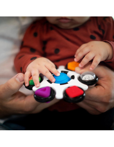 BB-12491,Baby Einstein - Jucarie senzoriala Curiosity Clutch Twist & Pop Rattle Teether