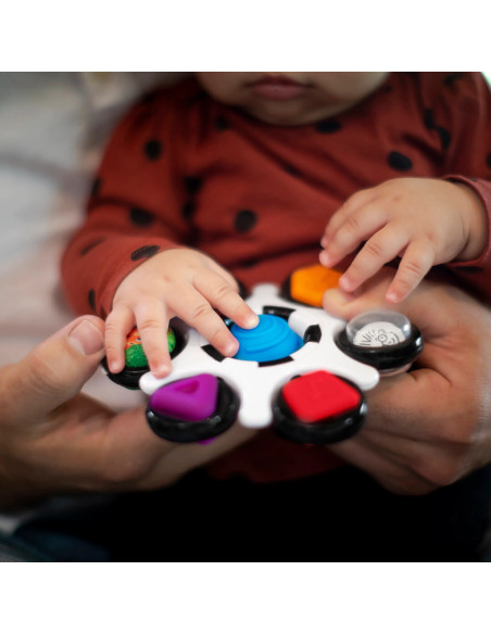 BB-12491,Baby Einstein - Jucarie senzoriala Curiosity Clutch Twist & Pop Rattle Teether