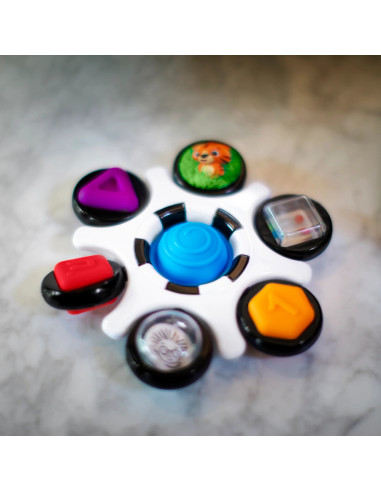 BB-12491,Baby Einstein - Jucarie senzoriala Curiosity Clutch Twist & Pop Rattle Teether