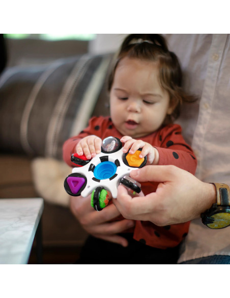 BB-12491,Baby Einstein - Jucarie senzoriala Curiosity Clutch Twist & Pop Rattle Teether