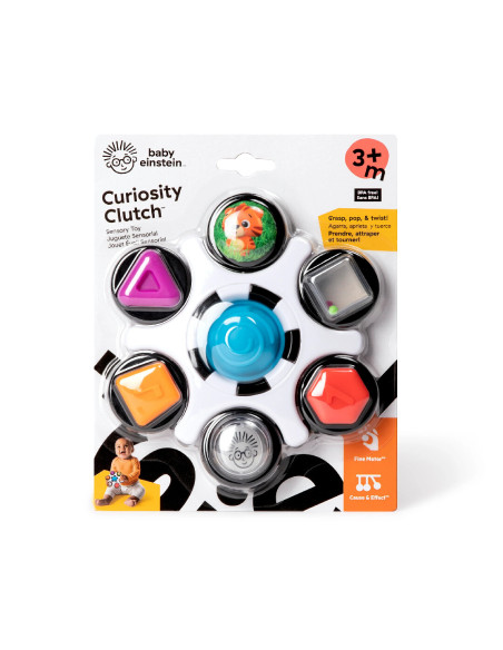 BB-12491,Baby Einstein - Jucarie senzoriala Curiosity Clutch Twist & Pop Rattle Teether