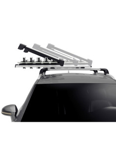 TA732500,Suport 5 perechi schiuri Thule SnowPack Extender 7325 Argintiu cu prindere pe bare transversale aluminiu cu profil T 2