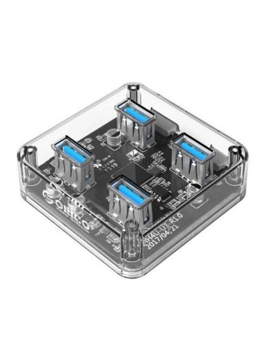 MH4U-U3-03-CR,Hub USB Orico MH4U USB3.0 transparent