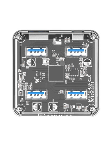 MH4U-U3-03-CR,Hub USB Orico MH4U USB3.0 transparent
