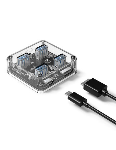 MH4U-U3-03-CR,Hub USB Orico MH4U USB3.0 transparent