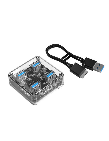 MH4U-U3-03-CR,Hub USB Orico MH4U USB3.0 transparent