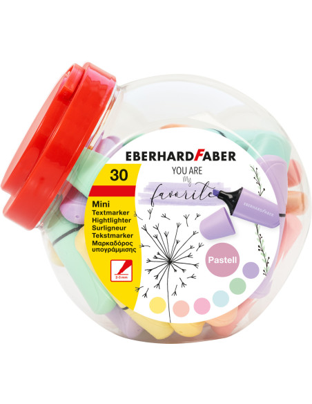 EF551430,Display 30 buc textmarker mini pastel eberhard faber