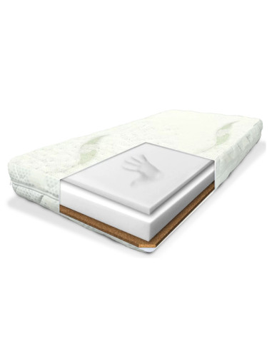 NAT-D/VPK-VK60,Saltea cocos-spuma-spuma cu memorie 120x60x10 cm Nativo Dreams Aloe Vera