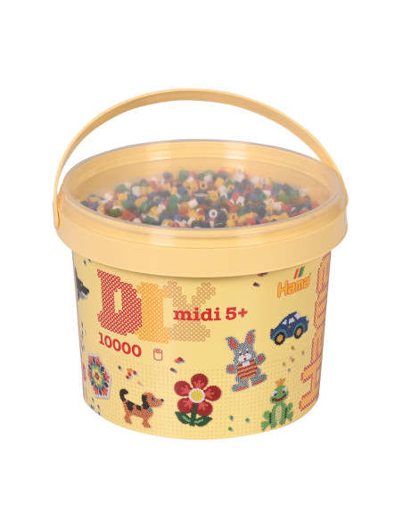 Ha180-66,Galeata cu 10000 margele de calcat Hama midi mix de 6 culori de baza (mix-66)