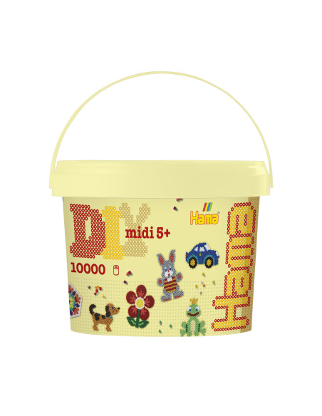 Ha180-66,Galeata cu 10000 margele de calcat Hama midi mix de 6 culori de baza (mix-66)