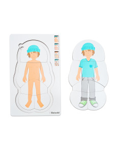 Vin761582,Puzzle multistrat anatomie baiat, 28 de piese 2