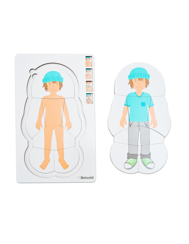 Vin761582,Puzzle multistrat anatomie baiat, 28 de piese