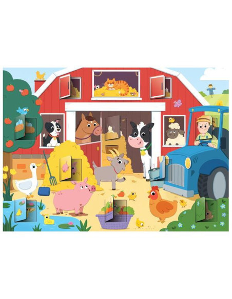 1005536,Puzzle cu surprize - Distractie la ferma (20 piese)