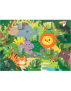 1005539,Puzzle deschide ferestrele - Jungla ( 20 piese) 2