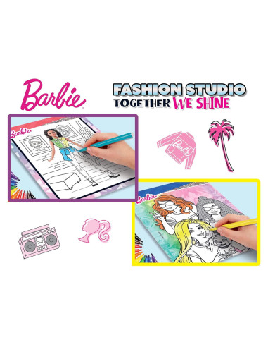 L12808,Set de colorat cu activitati Barbie - Fashion Studio