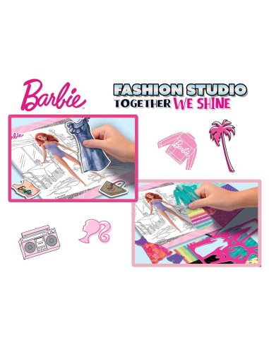 L12808,Set de colorat cu activitati Barbie - Fashion Studio