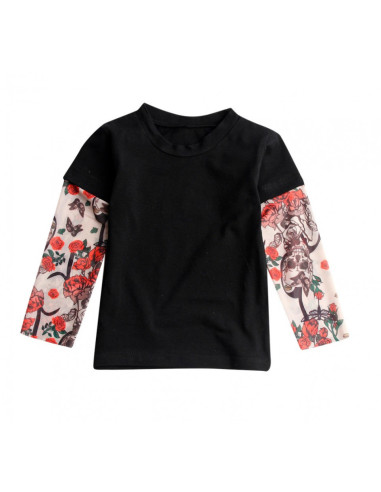 UP-trtatuaj12,Tricou copii negru cu tatuaj Drool (Marime: 90, Model: Model A)