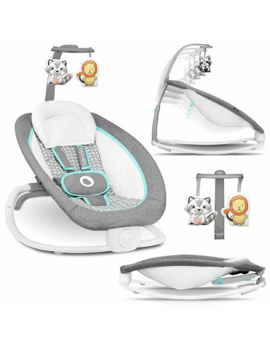 BN-LO-PASCAL_GREY_SCANDI,Fotoliu balansoar, Lionelo, Cu vibratii, Pascal Scandi, Cu 12 melodii linistitoare, Pliabil, 80x49 cm, 