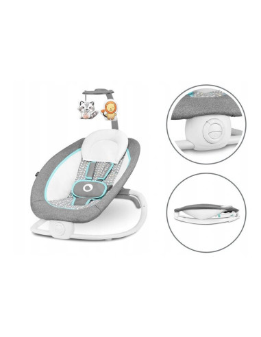 BN-LO-PASCAL_GREY_SCANDI,Fotoliu balansoar, Lionelo, Cu vibratii, Pascal Scandi, Cu 12 melodii linistitoare, Pliabil, 80x49 cm, 