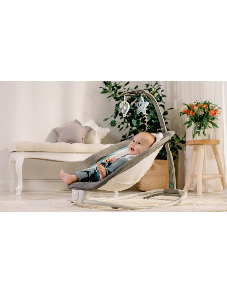 BN-LO-PASCAL_GREY_SCANDI,Fotoliu balansoar, Lionelo, Cu vibratii, Pascal Scandi, Cu 12 melodii linistitoare, Pliabil, 80x49 cm, 