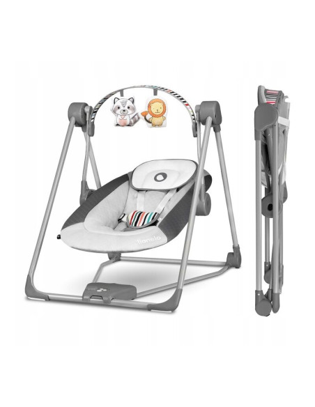 BN-LO-OTTO_COZY_GREY,Fotoliu balansoar, Lionelo, Otto Cozy, Cu melodii, Cu 5 viteze de balansare, Cu temporizator, 57x55 cm, Gri