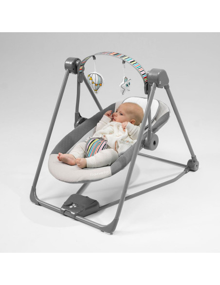 BN-LO-OTTO_COZY_GREY,Fotoliu balansoar, Lionelo, Otto Cozy, Cu melodii, Cu 5 viteze de balansare, Cu temporizator, 57x55 cm, Gri