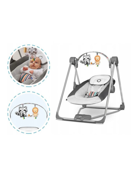 BN-LO-OTTO_COZY_GREY,Fotoliu balansoar, Lionelo, Otto Cozy, Cu melodii, Cu 5 viteze de balansare, Cu temporizator, 57x55 cm, Gri