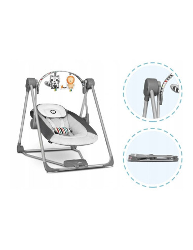 BN-LO-OTTO_COZY_GREY,Fotoliu balansoar, Lionelo, Otto Cozy, Cu melodii, Cu 5 viteze de balansare, Cu temporizator, 57x55 cm, Gri
