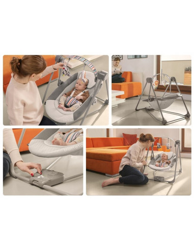 BN-LO-OTTO_COZY_GREY,Fotoliu balansoar, Lionelo, Otto Cozy, Cu melodii, Cu 5 viteze de balansare, Cu temporizator, 57x55 cm, Gri