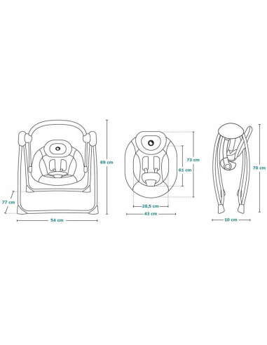 BN-LO-OTTO_COZY_GREY,Fotoliu balansoar, Lionelo, Otto Cozy, Cu melodii, Cu 5 viteze de balansare, Cu temporizator, 57x55 cm, Gri