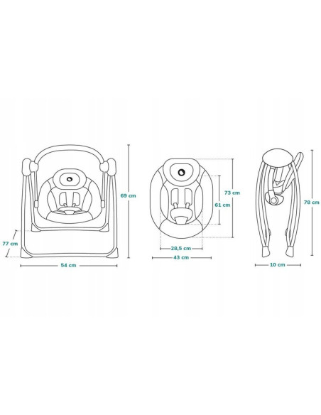 BN-LO-OTTO_COZY_GREY,Fotoliu balansoar, Lionelo, Otto Cozy, Cu melodii, Cu 5 viteze de balansare, Cu temporizator, 57x55 cm, Gri