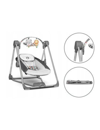 BN-LO-OTTO_COZY_GREY,Fotoliu balansoar, Lionelo, Otto Cozy, Cu melodii, Cu 5 viteze de balansare, Cu temporizator, 57x55 cm, Gri