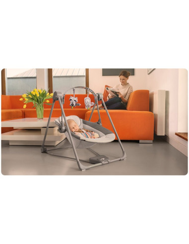 BN-LO-OTTO_COZY_GREY,Fotoliu balansoar, Lionelo, Otto Cozy, Cu melodii, Cu 5 viteze de balansare, Cu temporizator, 57x55 cm, Gri