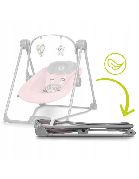 BN-LO-OTTO_PINK_BABY,Fotoliu balansoar, Lionelo, Otto Cozy, Cu melodii, Cu 5 viteze de balansare, Cu temporizator, 57x55 cm, Roz
