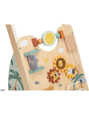 BN-80593,Antepremergator, Free2Play, My First Steps, Cu multiple activitati, Din lemn, 31.8 x 26.5 x45.5 cm, Safari