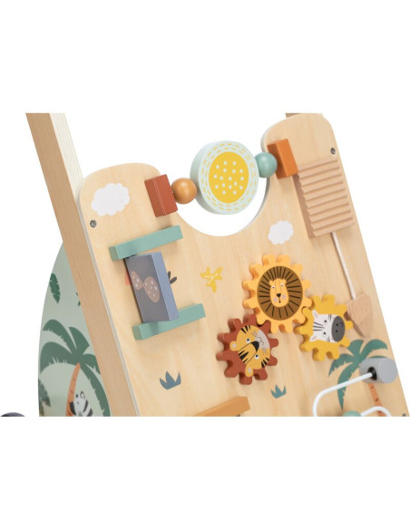 BN-80593,Antepremergator, Free2Play, My First Steps, Cu multiple activitati, Din lemn, 31.8 x 26.5 x45.5 cm, Safari