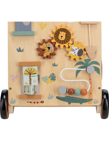BN-80593,Antepremergator, Free2Play, My First Steps, Cu multiple activitati, Din lemn, 31.8 x 26.5 x45.5 cm, Safari