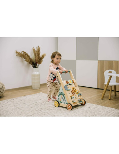 BN-80593,Antepremergator, Free2Play, My First Steps, Cu multiple activitati, Din lemn, 31.8 x 26.5 x45.5 cm, Safari