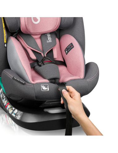 BN-LO-BASTIAAN_ONE_I-SIZE_PINK_ROSE,Scaun auto, Lionelo, Bastiaan One i-Size, 4 in 1, Protectie laterala, Cu spatar inclinabil i