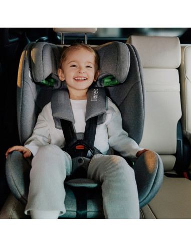 BN-LO-LAVENDER_I-SIZE_BLACK_CARBON,Scaun auto, Lionelo, Lavender I-size, Isofix, Cu centura TopTether, Cu spatar inclinabil in 5