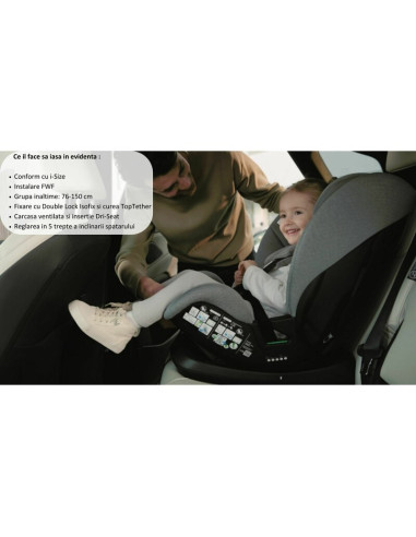 BN-LO-LAVENDER_I-SIZE_BLACK_CARBON,Scaun auto, Lionelo, Lavender I-size, Isofix, Cu centura TopTether, Cu spatar inclinabil in 5
