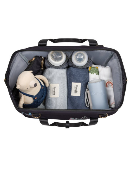 BN-LO-IDA_GOLDEN_MOMENTS,Geanta pentru mamici, Lionelo, Ida, Golden Moments, Editie limitata, Cu multiple compartimente, Negru