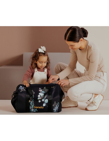 BN-LO-IDA_GOLDEN_MOMENTS,Geanta pentru mamici, Lionelo, Ida, Golden Moments, Editie limitata, Cu multiple compartimente, Negru