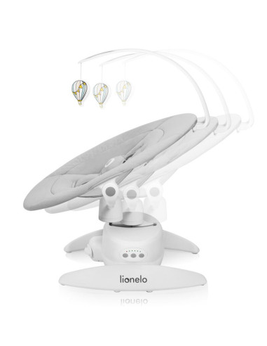 BN-LO-IRIS_GREY_CONCRETE,Balansoar, Lionelo, Iris, 2 in 1, Rotire 360 grade, Electric, Cu 3 moduri de leganare, Cu 5 trepte de v