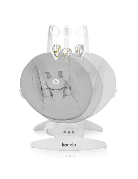BN-LO-IRIS_GREY_CONCRETE,Balansoar, Lionelo, Iris, 2 in 1, Rotire 360 grade, Electric, Cu 3 moduri de leganare, Cu 5 trepte de v